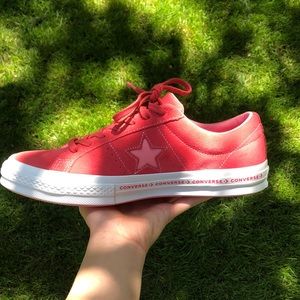 Converse One Star Red Pink Suede